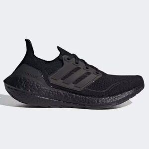 $180 adidas UltraBoost 21 running shoes Triple Black, sz 6 Women NEW (FZ2762)